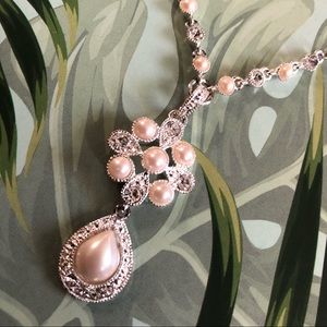 Trifari Pearl Crystal Necklace